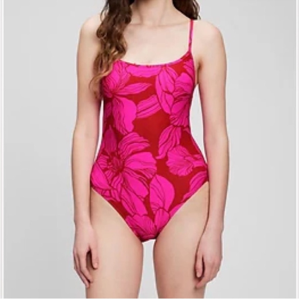 Gap pink floral one piece NWT